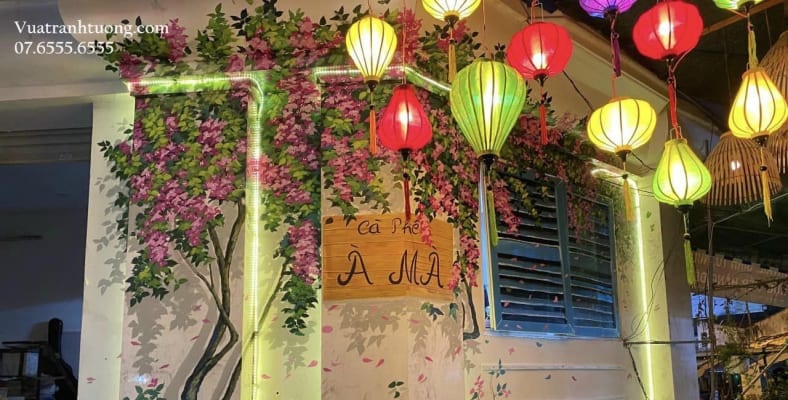 Mẫu Tranh Tường Cây Hoa Giấy