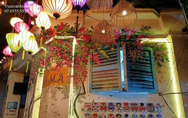 Mẫu Tranh Tường Cây Hoa Giấy