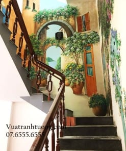Mẫu Tranh Tường Vẽ Cầu Thang