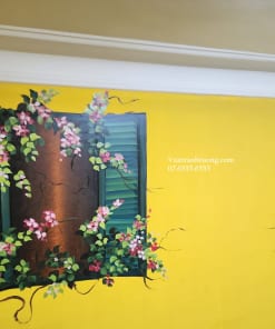Mẫu Tranh Tường Vẽ Cửa Sổ 3D