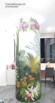 Tranh Tường Vẽ Cột Nhà