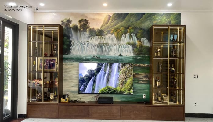 Vẽ Tranh Tường 3D Phòng Khách