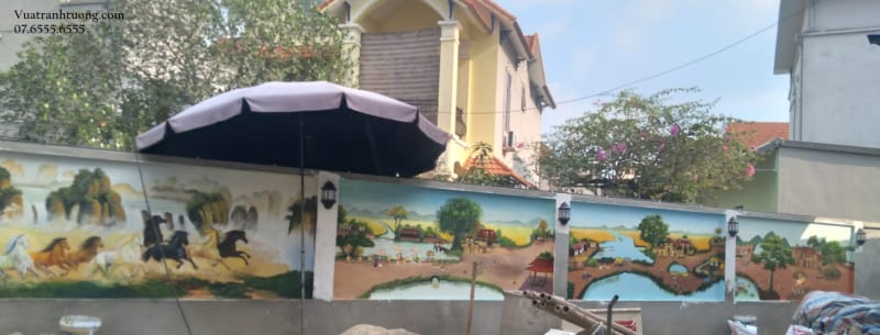 Vẽ Tranh Tường Làng Quê Việt Nam