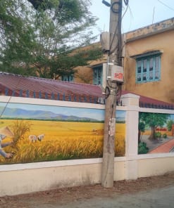 Vẽ Tranh Tường Làng Quê Việt Nam