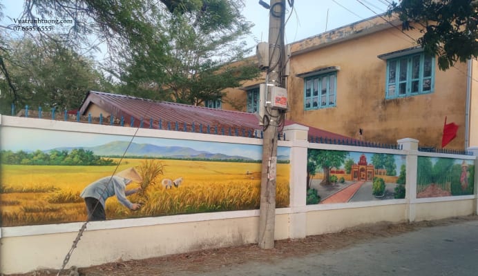 Vẽ Tranh Tường Làng Quê Việt Nam