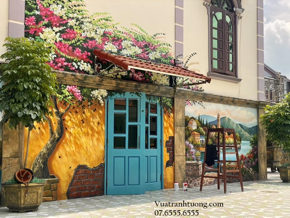 ve-tranh-tuong-san-vuon-2 Vẽ Tranh Tường Sân Vườn
