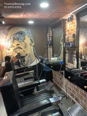 Vẽ Tranh Tường Tiệm Hớt Tóc Barber shop