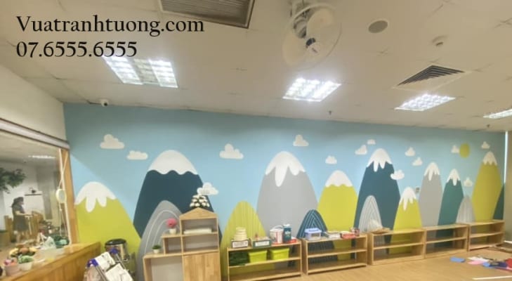 Vẽ Tranh Tường Trung Tâm Ngoại Ngữ