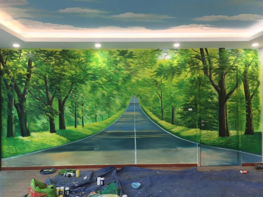Vẽ Tranh Tường Trung Tâm Tiếng Anh