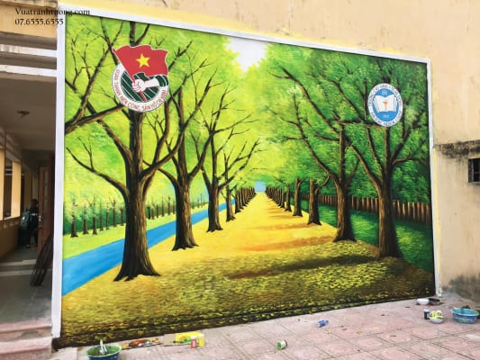 Vẽ Tranh Tường Trung Tâm Tiếng Anh